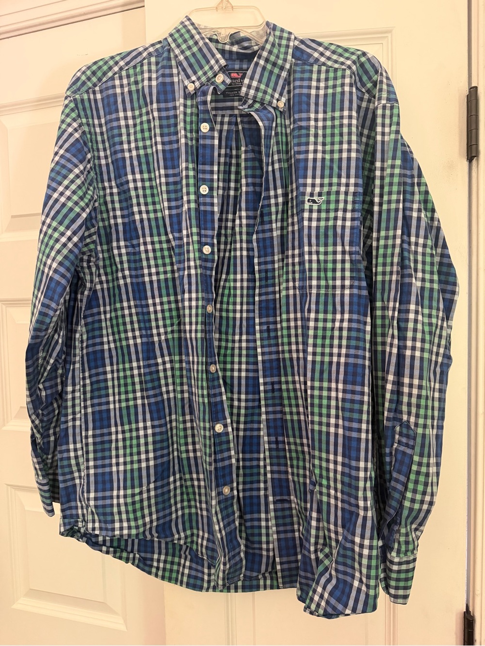 Vineyard Vines Blue Green Plaid Button-Down Shirt